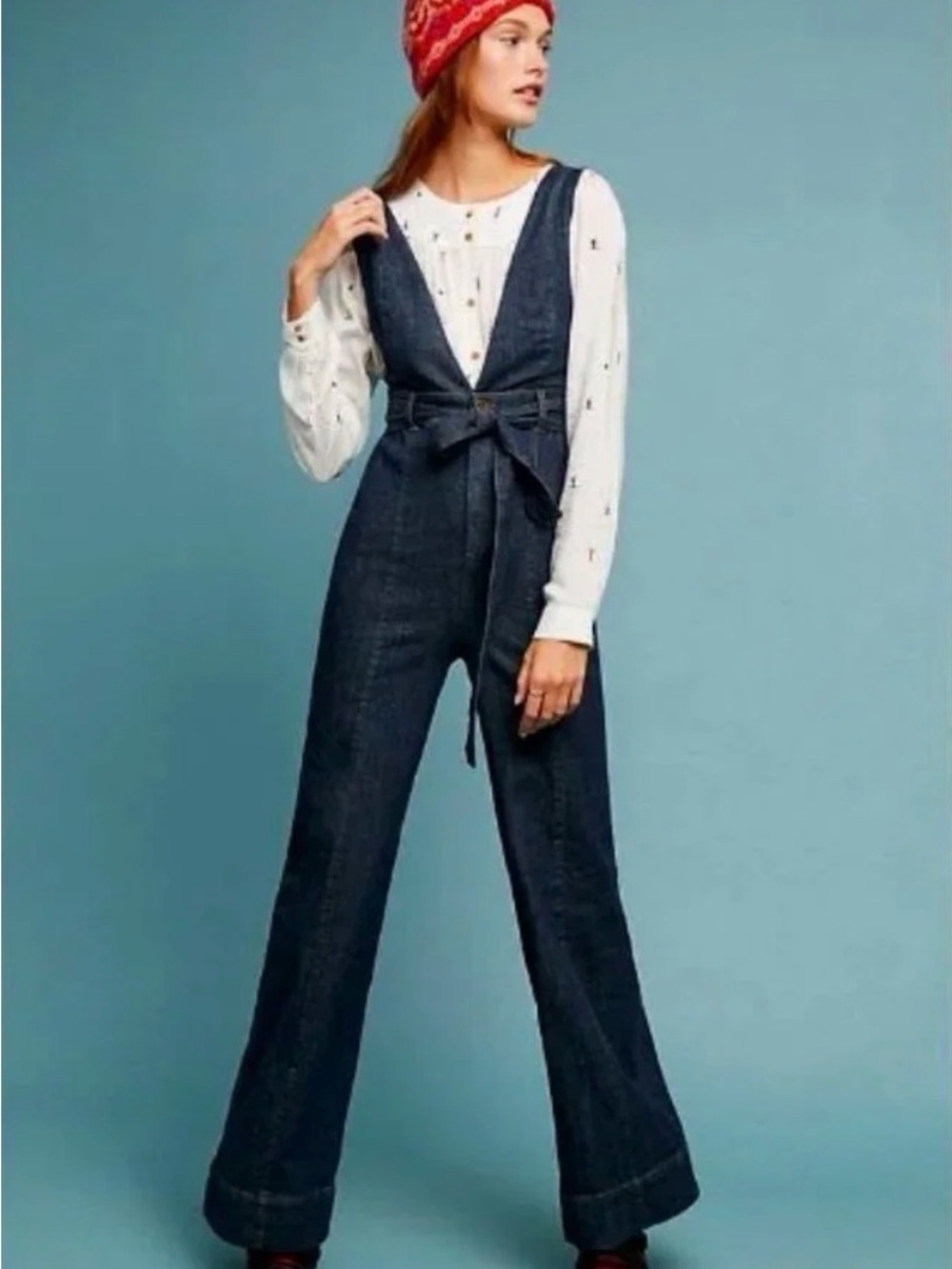 Pilcro & Letterpress Anthropologie Denim Jean Overall Jumpsuit Size 2